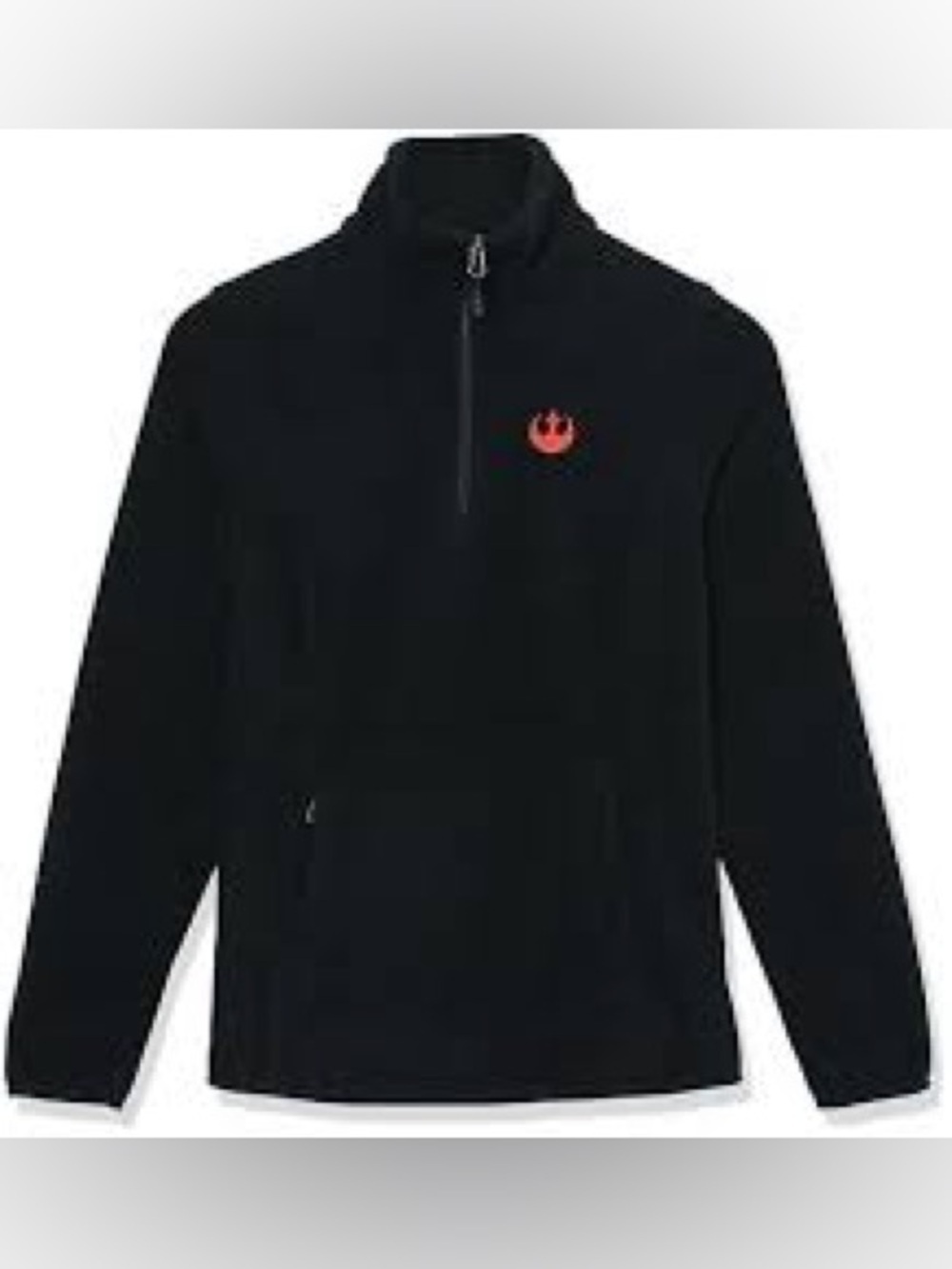 New Star Wars Women's Black Fleece Quarter Zip Pullover Jacket Red Rebel SM - Picture 2 of 12